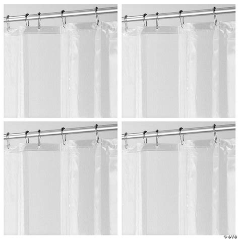 Mdesign Plastic Waterproof Peva Shower Curtain Liner For Bathroom 4 Pack Clear Oriental Trading