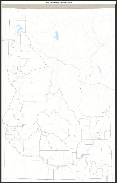 Idaho Zip Code Map Idaho • Mappery