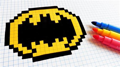 Handmade Pixel Art How To Draw Old Logo Batman Pixelart Youtube