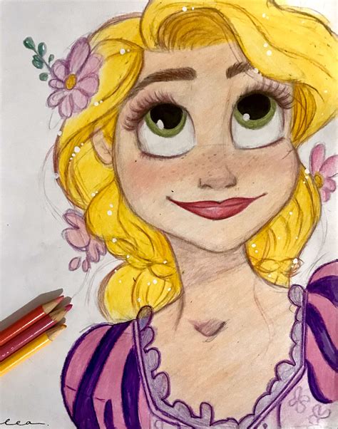 Rapunzel Drawing Pencil Disney Princess Colors Principesse Disney