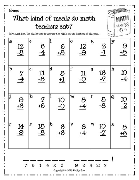 Math Riddles For 1st Graders