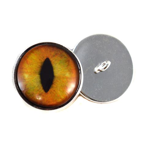 Sew On Buttons Creamy Orange Realistic Cat Glass Eyes Handmade Glass Eyes