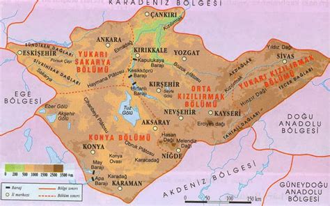 volkan ataş İç Anadolu Bölgesi Fiziki Haritası