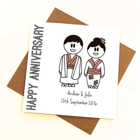 Happy Anniversary Card Traditional Japanese Dress By The Abstract Bee