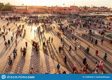 Djemaa El Fna Square Marrakesh Morocco Sunset Editorial Photo Image