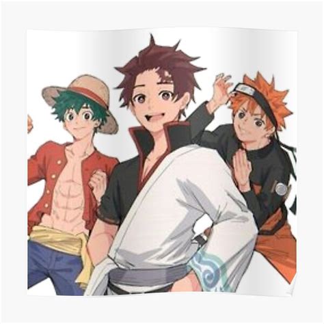 Haikyu X One Peace X Demon Slayer Poster For Sale By Mohamz