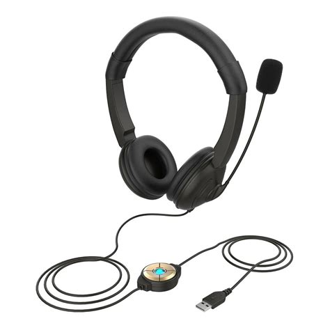 Usb Wired Headset With Noise Cancelling Microphone On Ear Computer
