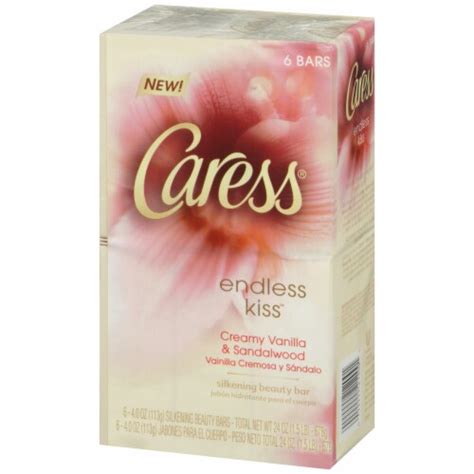 Caress Endless Kiss Creamy Vanilla And Sandalwood Beauty Bar 6 Ct 4 Oz