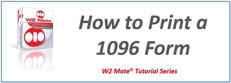 How To Print Form 1096 W2 Mate®