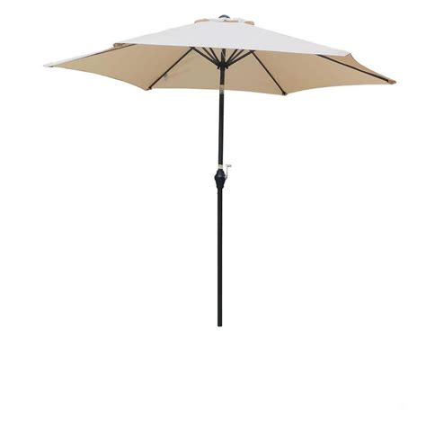 Siavonce 9 Ft Outdoor Patio Umbrella In Tan With Crank Vents Recline