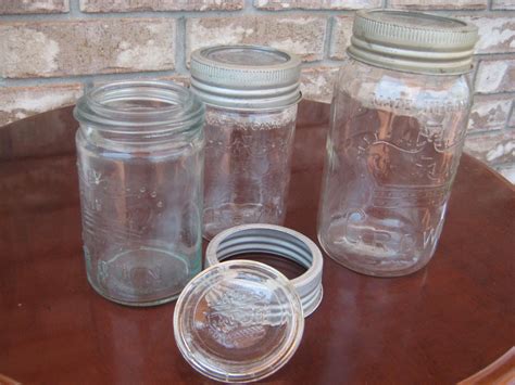 Vintage Canning Jars Crown Jars Jars With Glass Lids Metal Etsy