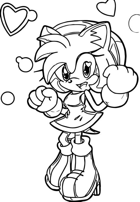 Amy Sonic Coloring Pages Free