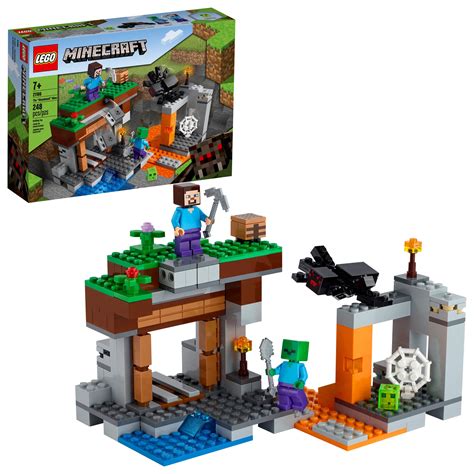 Lego Minecraft The Abandoned Mine 21166 Zombie Cave Playset With Action