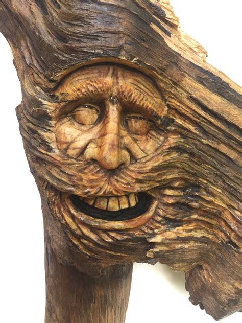 Wood Carving Wood Spirit Wall Art Decor Hand Carved