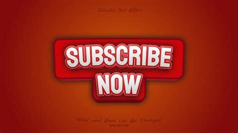 Premium Vector Beautiful Subscribe Button Text Effect
