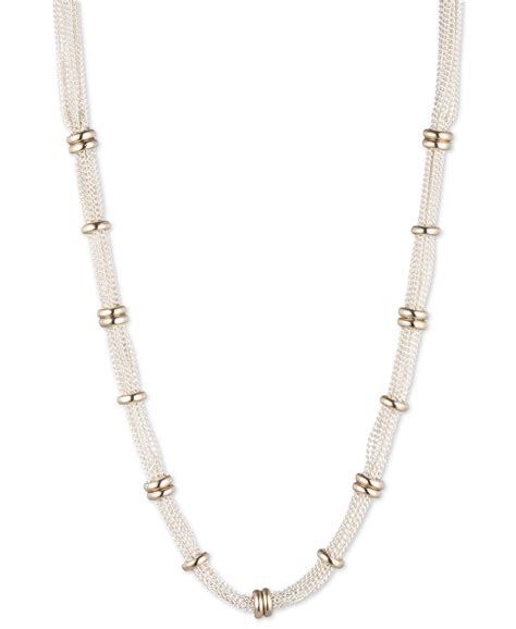Lrl Two Tone Fine Chain Collar Necklace Power Sales