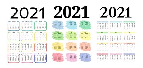 Calendario Para 2021 Aislado En Un Fondo Blanco Ilustración Del Vector Ilustración De Agosto