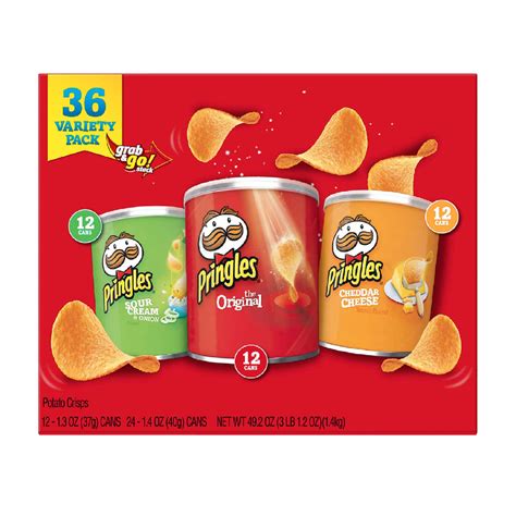 Pringles Grab And Go Potato Chips Variety Pack 36 Count Carlo Pacific