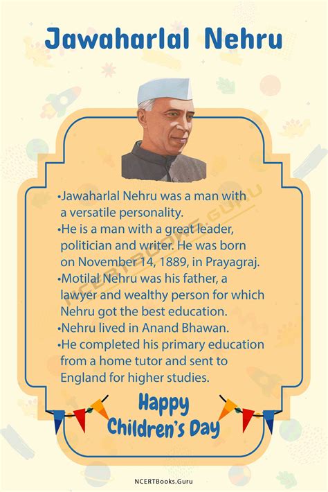 10 Lines On Jawaharlal Nehru For Students And Children In English