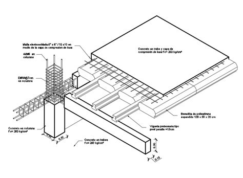Concrete Slab Construction With Ceiling Structure Cad Drawing Details