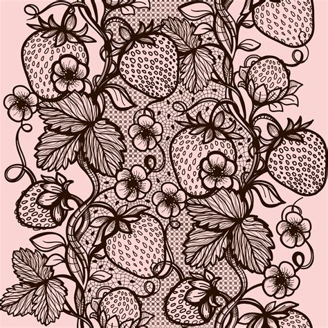 Vector lace seamless pattern decorative strawberry 375476 Vector Art at ...