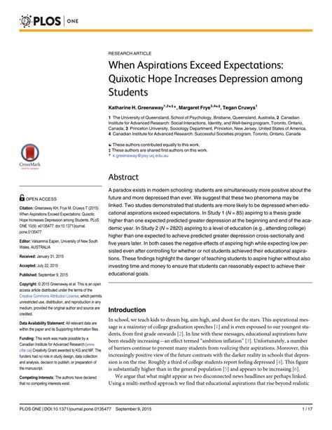 Pdf When Aspirations Exceed Expectations Quixotic Hope Increases