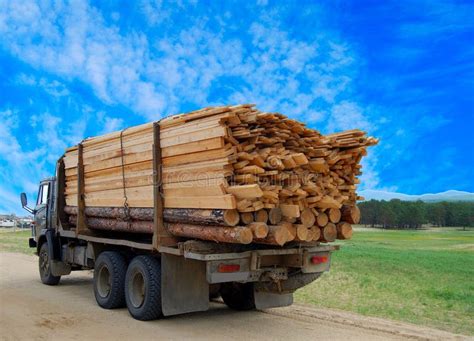 Truck Transporting Logs Stock Photo Image Of Lorry Outdoors 8977278