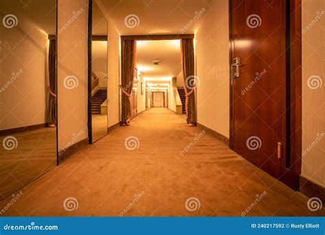 Interior Of A Hotel Corridor Stock Photo Image Of Modern Wall 240217592
