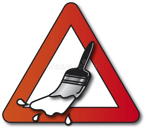 Caution Wet Paint Warning Sign Stock Illustration Illustration Of