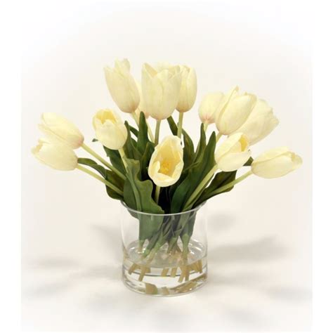 Waterlook® White Tulips In Glass Vase Distinctive Designs