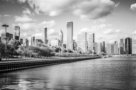 Wall Art Print And Stock Photo Chicago Skyline Black And White Photo