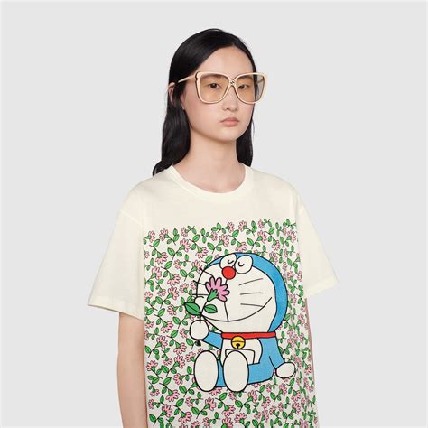 Doraemon X Gucci Cotton T Shirt In Ivory Gucci® Ae