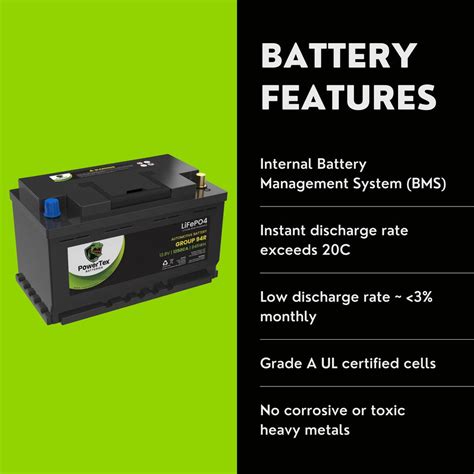 Powertex Batteries Bci Group 94r H7 Lithium Lifepo4 Automotive Batte