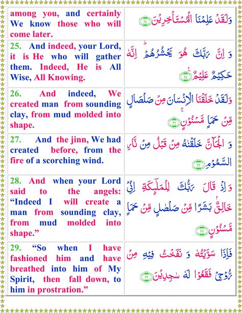Read Surah Al Hijr With English Translation Quran O Sunnat