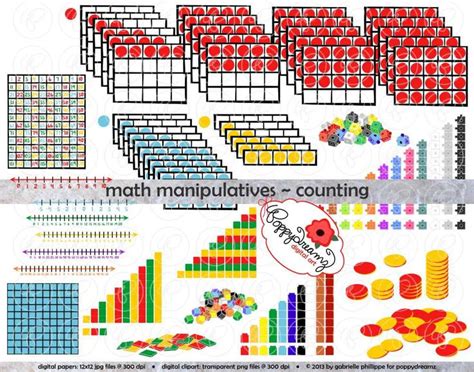 Math Manipulatives Counting Clipart Mega Bundle Set 300 Etsy Math