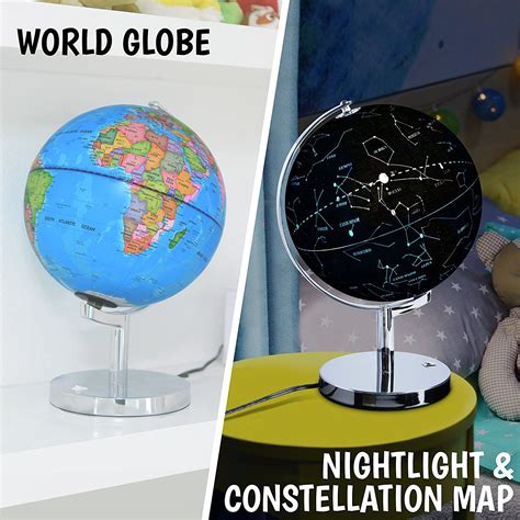 3 In 1 Illuminated World Globe Night Light And Constellation Globe