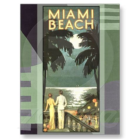 art deco vintage miami beach postcard from posters art prints vintage poster art
