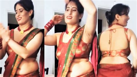 Hot Nepali Aunty Teej Party Dance Hot Teej Saree Bhabhi Low Hip
