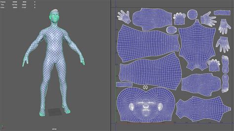 Full Male Body Topology And Uv Map Flippednormals