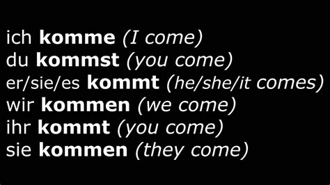 Learn German Verbs Lesson 16 Kommen Come Verben Im Präsens