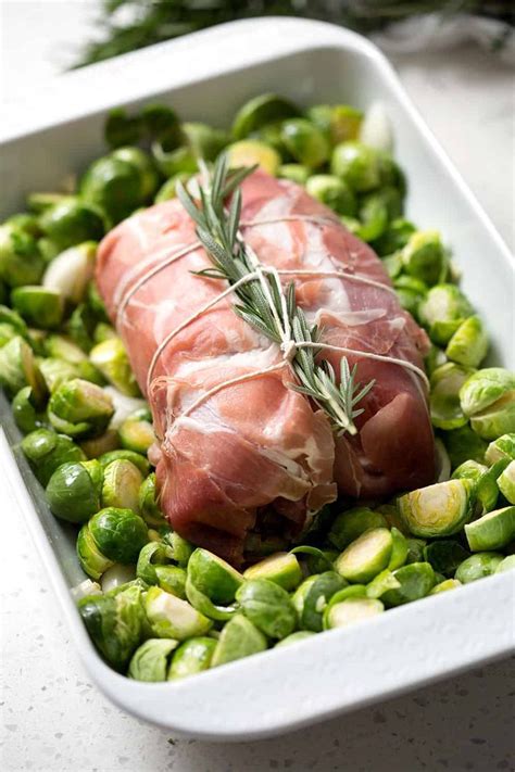 Wrap a slice of prosciutto around each wedge and arrange on a platter. Prosciutto Wrapped Stuff Pork with Brussel Sprouts ...