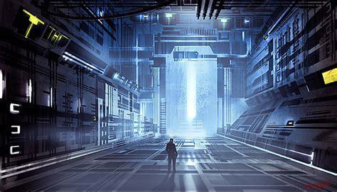 Sci Fi Interior 2d Digital Concept Art Illustrations Sci