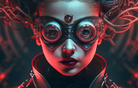 wallpaper wire robot portrait glasses robot cyberpunk android android cyberpunk blurred