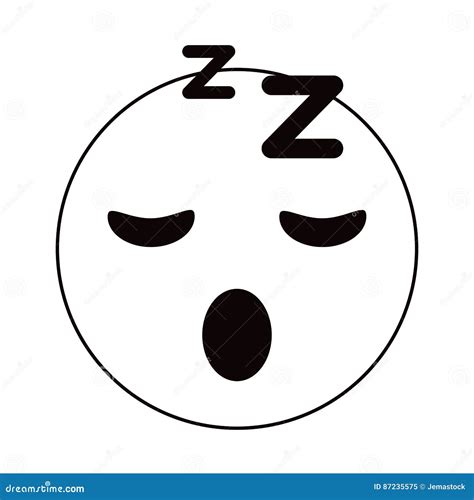 Sleepy Emoticon Funny Pictogram Cartoon Vector