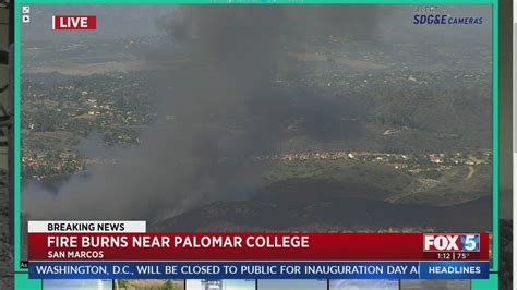 Fire Burns Near Palomar College Youtube