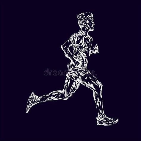 Running Marathon People Man Run Colorful Poster Vector Illustration