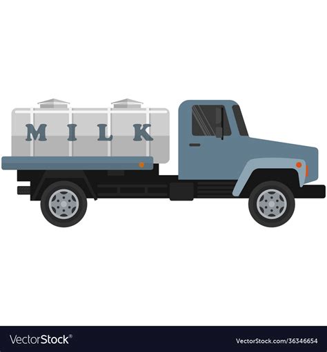 Milk Truck Delivery Isolated On White Royalty Free Vector