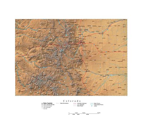 Colorado Illustrator Vector Map With Cities Roads And Photoshop