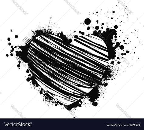 Black Grunge Heart Royalty Free Vector Image Vectorstock