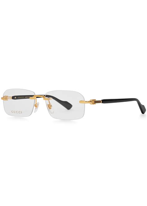 gucci rectangle frameless optical glasses harvey nichols